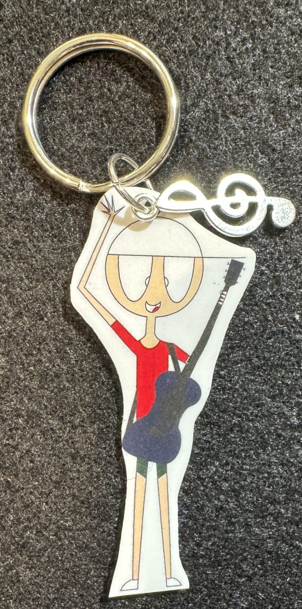 Key chain of Mason with his guitar
