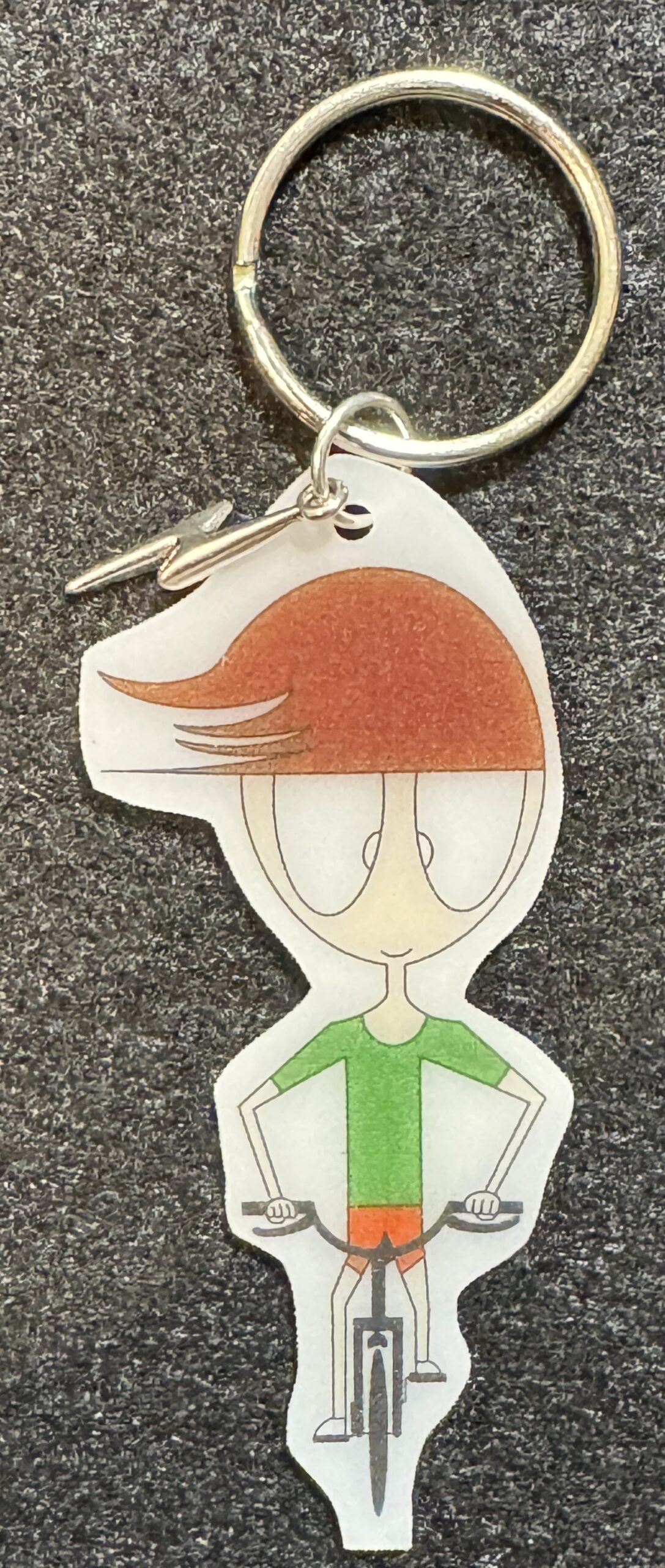 Phil on Bike Key Chain
